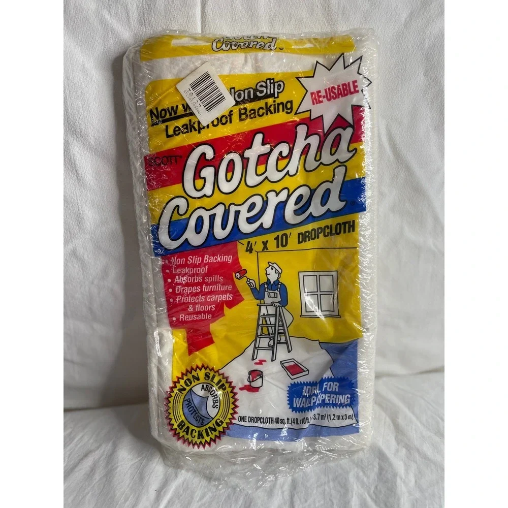 Scott Gotcha Covered 4 x 10 Drop Cloth Painter Tool Reusable Non Slip Leakproof